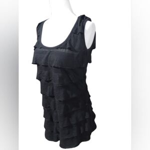 NWOT Romy Layered Look Elegant Black Top, XL